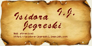 Isidora Jegreški vizit kartica